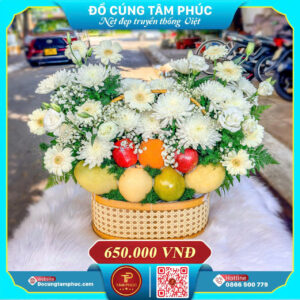 Đồ lễ viếng cô Sáu đơn giản Hoa Cúc