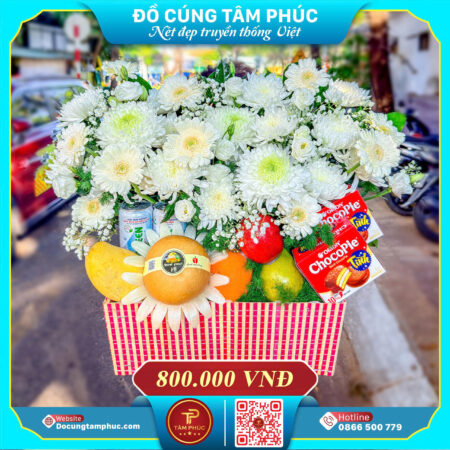 Mâm cúng cô Sáu Côn Đảo hoa cúc